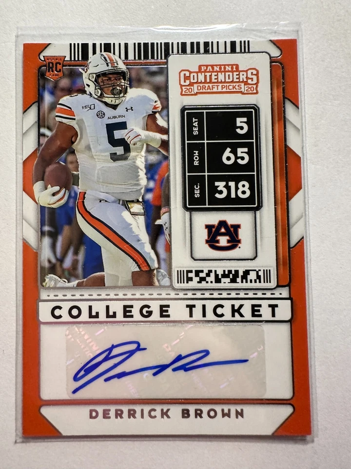 K46,317- 2020 Panini Contenders Draft Picks #159 Derrick Brown Auto RC - Image 1 of 1