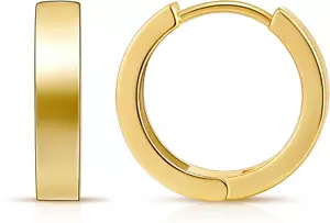 Gold Huggie Hoop Earrings for Women 14K Gold Plated, Small Hoop Earrings for Wom - Picture 1 of 12