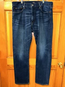 Polo Ralph Lauren Jeans Mens 38X34 Hampton Denim Relaxed Straight Leg Dark Wash - Picture 1 of 16