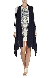 NUEVO BCBG MAX AZRIA MANGA A RAYAS SEDA CACHEMIRA ENVOLTURA MEZCLA XMR4H078/B145 TALLA M/L - Imagen 1 de 3
