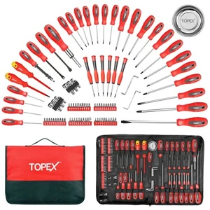 100 PCs Screwdriver Set Non-Slip Precision Screw Bits Sockets Kit w/ Oxford Bag - Picture 1 of 12