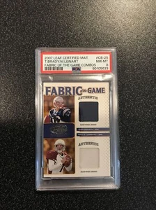 TOM BRADY LEINHART 2007 Leaf Certified Fabric of the Game JERSEY #038/100 PSA 8 - Picture 1 of 4