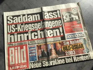 BILD Zeitung 28. März 2003 / 03. / 28.03.2003 / Saddam Hussein Irak Krieg - Picture 1 of 1