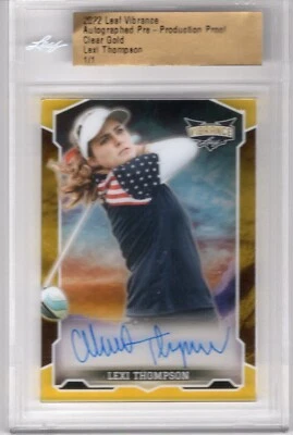 LEXI THOMPSON 2022 LEAF VIBRANCE CLEAR GOLD PROOF AUTO AUTOGRAPH 1/1 **LPGA** - Image 1 of 2