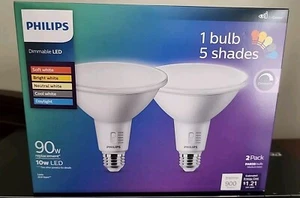 Philips 90W Replacement Dimmable PAR38 LED 5 Shades Soft To Daylight Pack Of 2 - Picture 1 of 4