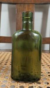HÜBSCHE OLIVGRÜNE ANTIKE FORM HERGESTELLT MUSTERGRÖSSE WHISKEYFLASCHE - Bild 1 von 7