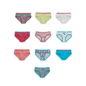 Hanes Girls' Tagless Super Soft Cotton Hipsters, 10 pack Assorted Colors Size 16 - Picture 1 of 4