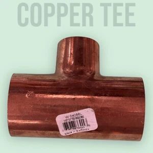 1-1/2" x 1-1/2" x 1" Inch Reducing Tee Copper Plumbing Fitting Sweat CXCXC - Picture 1 of 6