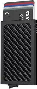 VULKIT Card Holder Wallet RFID Blocking Slim Metal Bank Carbon Fibre - Picture 1 of 7