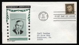 #1289 20c George C Marshall, Cachet Craft FDC **ANY 5=FREE SHIPPING** - Picture 1 of 1