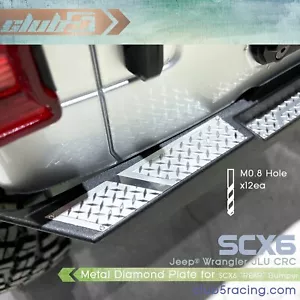 Metal Diamond Plate For SCX6 Jeep JLU Wrangler Stock " REAR " Bumper - Picture 1 of 8