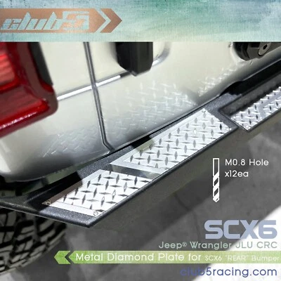 Metal Diamond Plate For SCX6 Jeep JLU Wrangler Stock " REAR " Bumper - Image 1 of 4