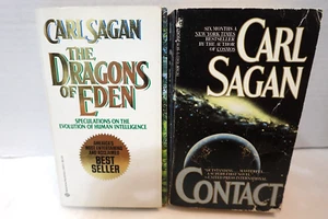 Carl Sagan book lot- The Dragons of Eden & Contact (paperback books) - Imagen 1 de 6