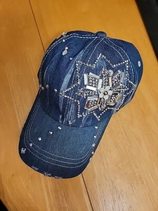 Women's Baseball Cap Rhinestone Bling Flower Design Street Fashion Hat Cap - Picture 1 of 22