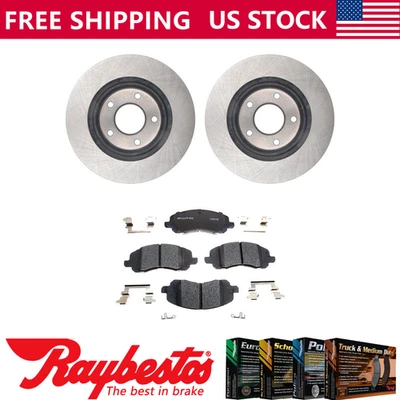 前套件制动转子 + 陶瓷垫和硬件适用于 2007 - 2010 年克莱斯勒 Sebring — 第 1/4 张图片