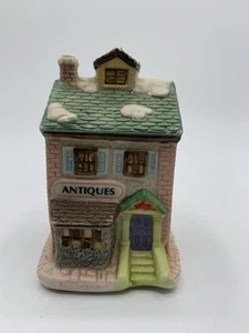 Vintage Weihnachten 1992 1993 Porzellan Biskuit Miniatur Stadt Dorf Antikladen - Bild 1 von 7