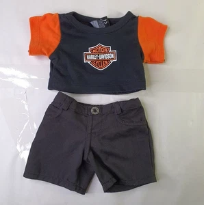 Build A Bear Harley Davidson Shirt And Denim Pants Black - Lots Of Pilling - Picture 1 of 9