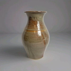 Vaso ceramica vintage 2005 Teague's Frogtown NC firmato smaltato marrone 10" - Foto 1 di 10