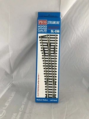 PECO HO код 100 STREAMLINE Electrofrog LH Turnout, средний радиус. Новый из старых запасов - Изображение 1 из 2