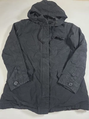 Chaqueta con Capucha Antigua Azul Marino Para Hombre Grande Ligera Cortavientos Algodón Nylon Bolsillos Foto 1 de 4