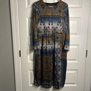 Zara Trafaluc Collection Patchwork Print Midi Dress Size Medium - Picture 1 of 9