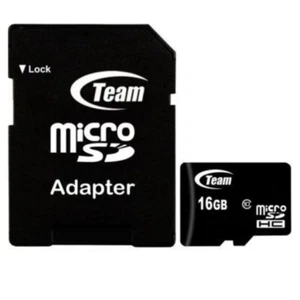MICRO SD TEAM Flash card Micro-SD 16GB C4 + ADATTATORE SD CARD TUSDH16GCL403 - Foto 1 di 2