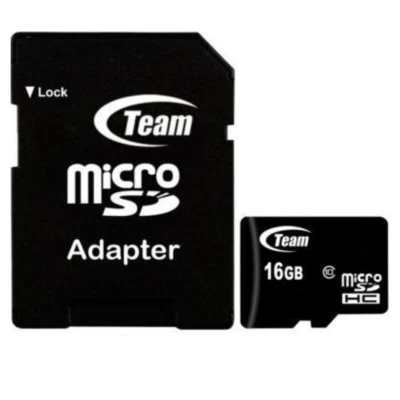 MICRO SD TEAM Flash card Micro-SD 16GB C4 + ADATTATORE SD CARD TUSDH16GCL403 - Immagine 1 di 2