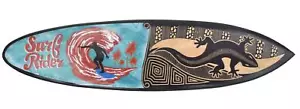 Surf Riders Surfboard 100cm mit Gecko und Surfer Surfbrett Paintbrush Style Wave - Bild 1 von 8