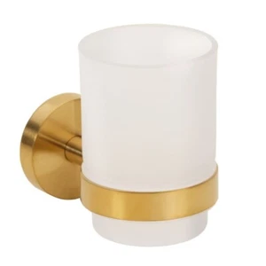 Soporte de vidrio BABLO oro mate 105x70x95 mm baño y cocina >> para perforar o pegar - Imagen 1 de 2