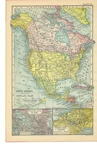 Antique 1903 Map of North America - Picture 1 of 1