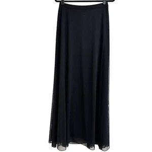 A-Line Maxi High Rise Flowy Black Sheer Womens 10 Skirt Whimsigoth Punk Formal - Picture 1 of 16