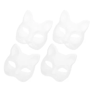 4 Stück Blanko Maske Maskerade Großpackung weiß für Frauen Bräutigam Miss - Bild 1 von 12