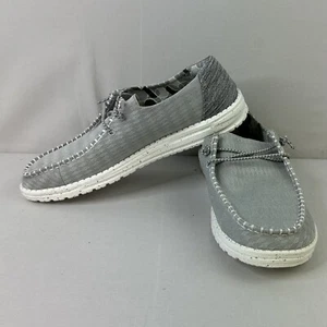 HEYDUDE Women's Wendy Chambray Onyx Gray Casual Shoe Lightweight Comfort SZ 10 - Picture 1 of 8