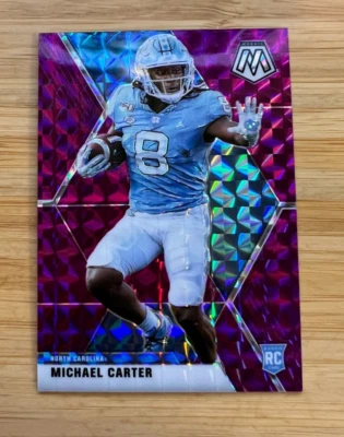 2021 Panini Mosaic Draft Picks Michael Carter #23 Purple Rookie /49 RC - Image 1 of 3