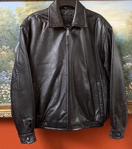 Vintage Excelled Men's Genuine Leather Bomber Jacket, Black Small - Picture 1 of 15