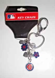 CHICAGO CUBS MLB NWT SILVER KEYCHAIN 5 CHARM PURSE BACKPACK DANGLE - Picture 1 of 6