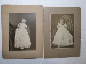 Armadio Card Antico Foto Ritratto Bambino Lungo Abito Pizzo Madre Nascosta - Foto 1 di 4
