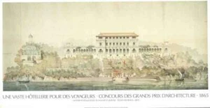 Une Vaste Hôtellerie, Voyageurs - Concours des Grands Prix d'Architecture, 1865 - Bild 1 von 3