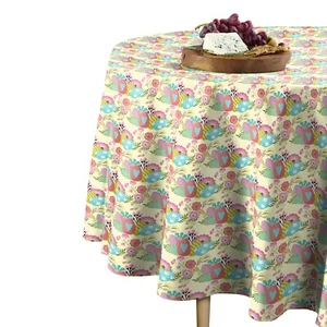 Tovaglia rotonda firmata floreale uovo di Pasqua misure assortite - Foto 1 di 1