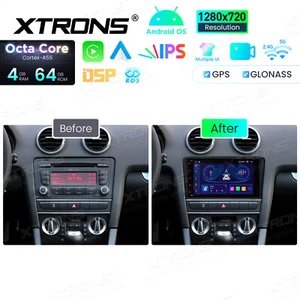 XTRONS 8" Android 14 8-Core Car Stereo Radio GPS WiFi 4+64GB USB For Audi A3 8P - Picture 1 of 15