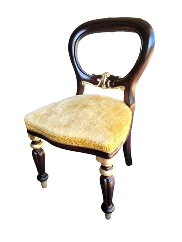 Victorian balloon back style dining chair in solid mahogany Cover