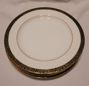 4er Set Nikko SMARAGD FILIGRAN Grün Gold Salatteller - Bild 1 von 5