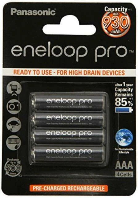 10 X Panasonic Eneloop Pro AAA Batteries 930mah Rechargeable Hr03 High Ni-mh