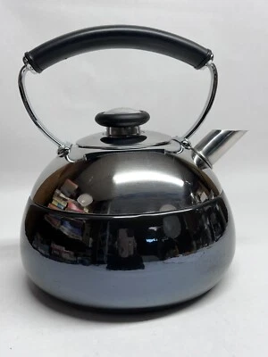 Copco Unique Gun Metal Color w/Stainless Whistling Tea Kettle Teapot 2 Qt - Image 1 of 4