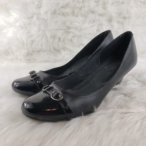 PREDICTIONS Comfort Plus Basic Nero Fibbia Slip On Decolte Tacchi Taglia US 8,5 - Foto 1 di 6