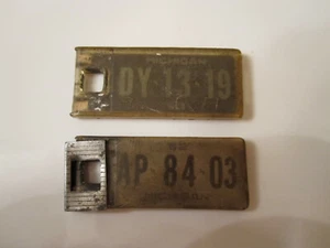 2 DAV (Disabled American Veterans) Auto License Key Tag: MICHIGAN 1962 1963 - Picture 1 of 8
