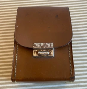Vintage Clothes Brush (very stiff with engine turning- Hard English Leather Case - Picture 1 of 10