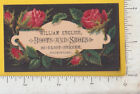 A419 William English Shoes Trade Card Business Cd 28 Elliot Boston Ma Red Rose