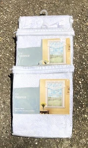 NIB Vtg White Lace Valances (3 individual) 40"W×21"L w/8"ruffle 1.5" rod slit - Picture 1 of 5