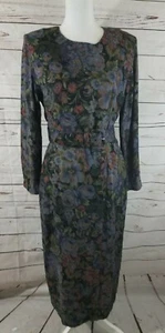Vestido Floral Reed Scranton Vintage Años 80 Talla 10 Cinturón Midi Modesto Oficina Trabajo - Imagen 1 de 7